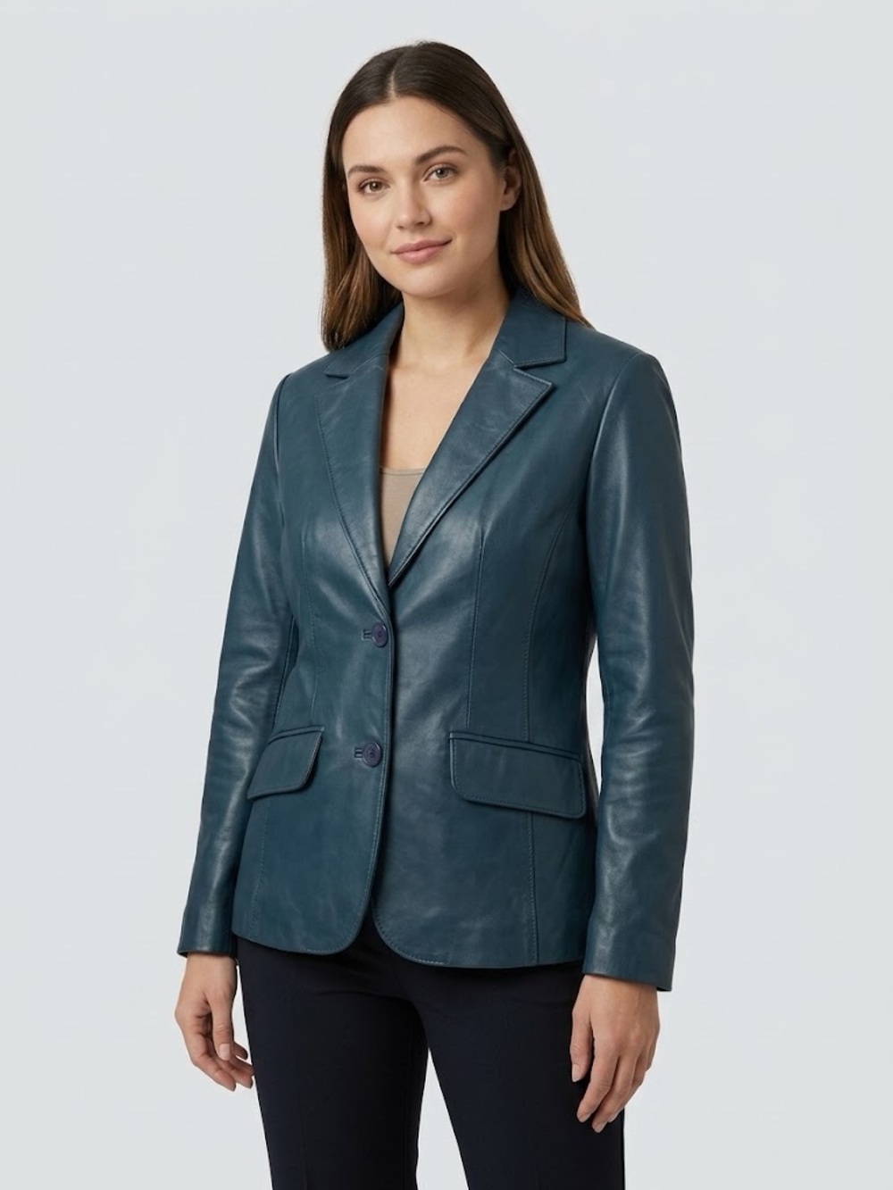 jild New Leather Inn Teal Real Leather Blazer Jacket New with tags size Small